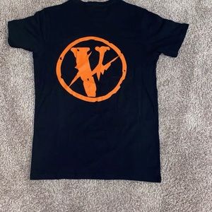 Black and orange vlone T-shirt for men